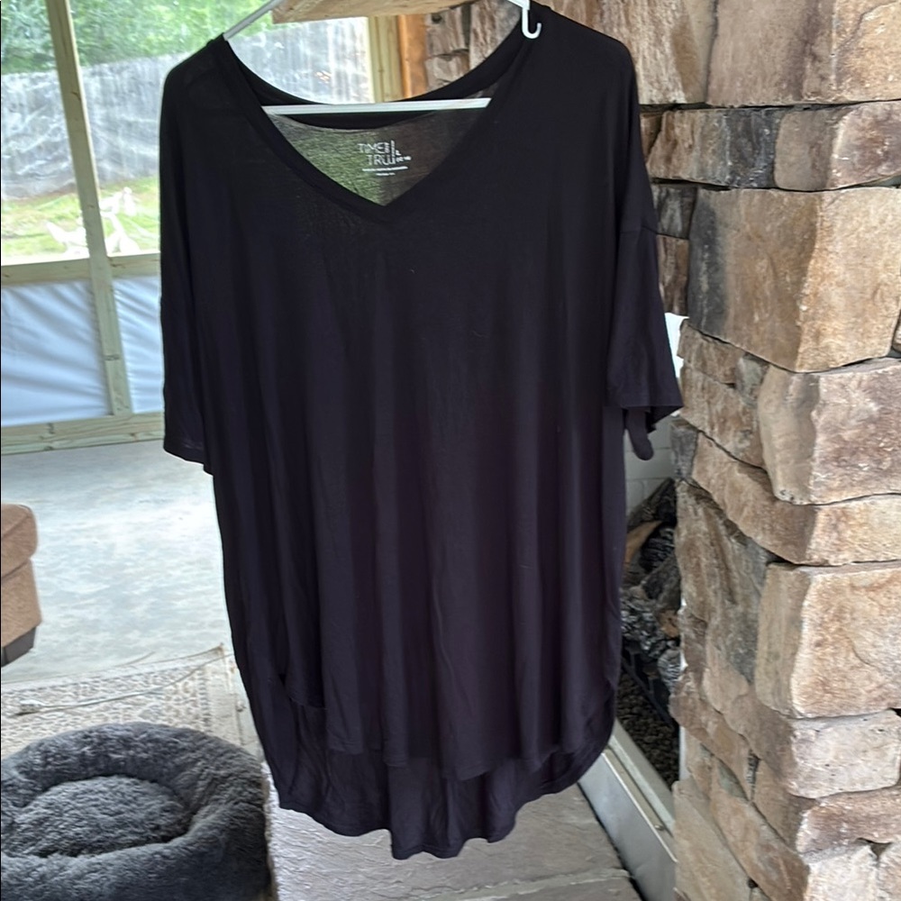 Time and Tru Black Oversized Short Sleeve T-Shirt